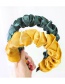 Fashion Yellow Bright Silk Folds Solid Color Headband