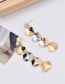 Fashion Golden Short Contrast Pearl Leaf Tassel Earrings