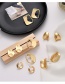 Fashion Golden Concave Square Geometric Irregular Earrings