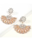 Fashion White Alloy Flower And Diamond Earrings