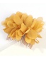 Fashion Yellow Cloth Mesh Flower Hair Comb