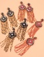 Fashion Pink Diamond Beads Tassel Earrings