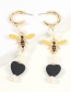 Fashion Black Alloy C-type Bee Love This Earring