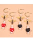Fashion Red Alloy C-type Bee Love This Earring