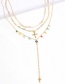 Fashion Gold Alloy Cross Beads Multi-layer Necklace