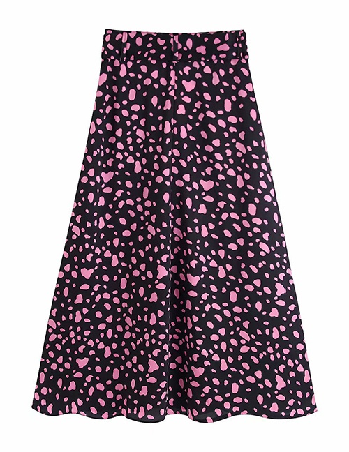 Fashion Black Flower Printed Split Skirt