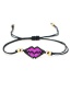 Fashion Yellow + Gold Chain Rice Beads Woven Lip Bracelet