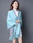 Fashion Khaki Powder Cashmere Double-sided Embroidery Can Be Worn With Sleeves Tassel Scarf Shawl Cloak