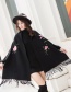 Fashion Rose Red Cape Cloak With Sleeves