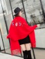 Fashion Rose Red Cape Cloak With Sleeves