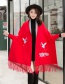 Fashion Purple Cashmere Double Sided Can Be Worn With Sleeve Tassel Cloak Cloak