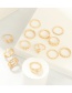 Fashion Gold Alloy Snake Flower Letter Ring 13 Piece Set