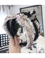 Fashion Pink Raw Edge Pearl Bud Silk Yarn Knotted Wide-brimmed Headband