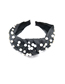 Fashion Black Cloth Nailed Pearl Knotted Wide-brimmed Headband