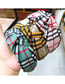 Fashion Green Plaid Knotted Headband Plaid Knotted Fabric Bow Hairpin Wide-brimmed Headband