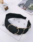 Fashion Black Iron Ring Wide-brimmed Fabric Headband
