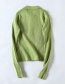 Fashion Green Lapel Knit Sweater
