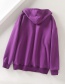 Fashion Purple Plus Zip Hooded Sweatshirt