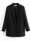 Fashion Black Front Button Pocket And Cotton Suit