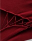 Fashion Jujube Red Diagonal Collar String Knit Dress