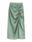 Fashion Green Polka Dot Printed Pleated Split Skirt