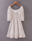 Fashion White Love Ruffled Pleated Print Dress