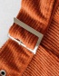 Fashion Orange Corduroy Belt Stitching A Word Skirt