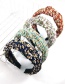Fashion Light Blue Small Floral Folds Knotted Hair Wide-brimmed Pleated Knotted Fabric Small Floral Headband