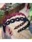 Fashion Red Wine Printed Hollow Wide-brimmed Headband