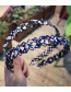 Fashion Navy Printed Hollow Wide-brimmed Headband