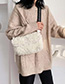 Fashion Khaki Plush Wide Shoulder Strap With One Shoulder Slung Tote