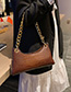 Fashion Coffee Color Chain Shoulder Diagonal Package
