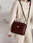 Fashion Red Wine Chain Rhombic Shoulder Messenger Bag