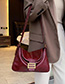 Fashion Brown Embroidered Thread Lock Single Shoulder Messenger Bag