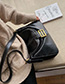 Fashion Black Embroidered Thread Lock Single Shoulder Messenger Bag