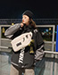 Fashion Black Letter Embroidery Crossbody Chest Bag