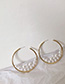 Fashion Gold ( Silver Needle) Pearl Open C-shaped Earrings