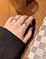 Fashion Three-layer Ring (gold) Curved Wide-faced Light Ring With Water Drops
