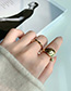 Fashion Three-layer Ring (gold) Curved Wide-faced Light Ring With Water Drops