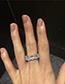 Fashion Square Silver Full Diamond Zircon Ring