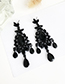 Fashion Black Alloy Studded Tassel Earrings