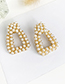 Fashion Gold Alloy Pearl Geometry Earrings