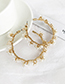 Fashion Gold Alloy Pearl C-shaped Earrings