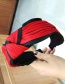Fashion Red And White Knotted Headband Wide-brimmed Color Matching Knotted Woolen Headband