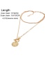 Fashion Gold Geometric Word Buckle Necklace