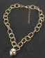 Fashion Gold Thick Chain Metal Ball Necklace