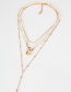 Fashion Gold Shaped Pearl Lock Necklace