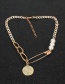 Fashion Gold Single Layer Round Chain Necklace