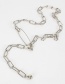 Fashion White K Oval Chain Chain Pin Necklace