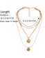 Fashion Gold Multilayer Wafer Love Alloy Necklace